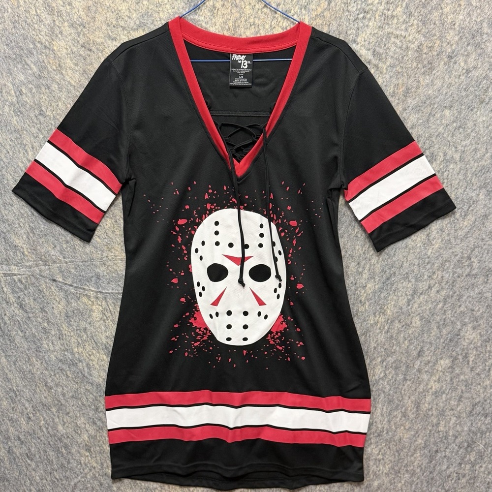 Friday the 13th Jason Voorhees Womens Large Hockey Jersey Shirt Horror